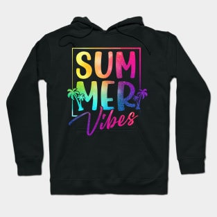 Summer Vibes, Glitter Beach, Tropical Sunset, Retro Summer Hoodie